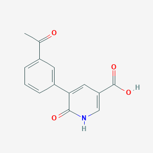 molecular formula C14H11NO4 B6388456 5-(3-Acetylphenyl)-6-hydroxynicotinic acid CAS No. 1261912-69-9