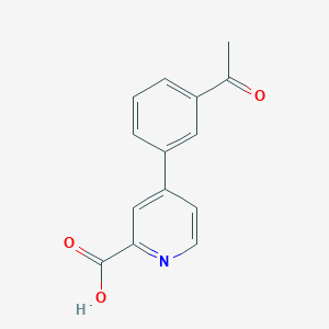 molecular formula C14H11NO3 B6388467 4-(3-Acetylphenyl)picolinic acid CAS No. 1261948-10-0