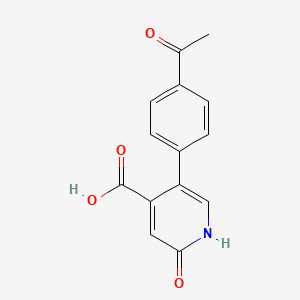 molecular formula C14H11NO4 B6388503 5-(4-Acetylphenyl)-2-hydroxyisonicotinic acid CAS No. 1261921-02-1