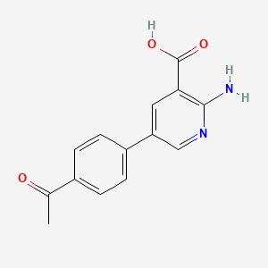 molecular formula C14H12N2O3 B6388523 5-(4-Acetylphenyl)-2-aminopyridine-3-carboxylic acid CAS No. 1261950-87-1