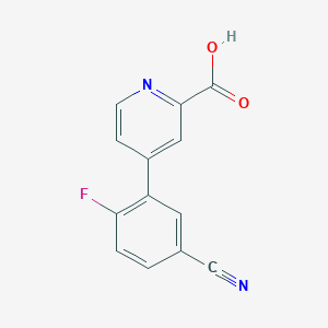 4-(5-Cyano-2-fluorophenyl)picolinic acid