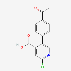 molecular formula C14H10ClNO3 B6388570 5-(4-Acetylphenyl)-2-chloropyridine-4-carboxylic acid CAS No. 1261889-99-9