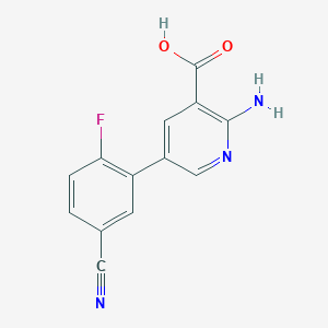 2-Amino-5-(5-cyano-2-fluorophenyl)pyridine-3-carboxylic acid