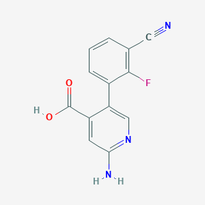 2-Amino-5-(3-cyano-2-fluorophenyl)pyridine-4-carboxylic acid