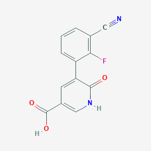 molecular formula C13H7FN2O3 B6388664 5-(3-Cyano-2-fluorophenyl)-6-hydroxynicotinic acid CAS No. 1261954-89-5