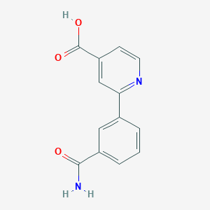 molecular formula C13H10N2O3 B6388684 2-(3-Aminocarbonylphenyl)isonicotinic acid, 95% CAS No. 1258629-25-2