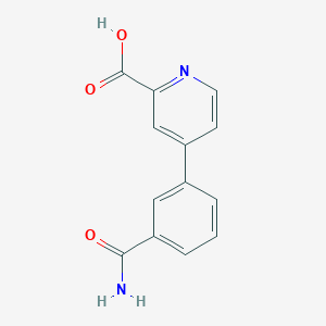 molecular formula C13H10N2O3 B6388690 4-(3-Aminocarbonylphenyl)picolinic acid CAS No. 1258625-98-7