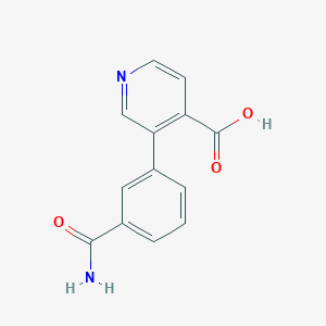 molecular formula C13H10N2O3 B6388696 3-(3-AMINOCARBONYLPHENYL)ISONICOTINIC ACID CAS No. 1258615-20-1