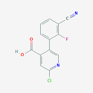 2-Chloro-5-(3-cyano-2-fluorophenyl)isonicotinic acid, 95%