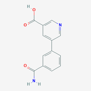 molecular formula C13H10N2O3 B6388719 5-(3-Aminocarbonylphenyl)nicotinic acid, 95% CAS No. 1258612-88-2