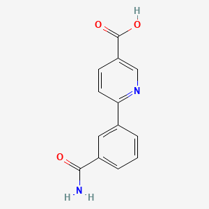 molecular formula C13H10N2O3 B6388733 6-(3-AMINOCARBONYLPHENYL)NICOTINIC ACID CAS No. 1258612-37-1