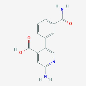 2-Amino-5-(3-carbamoylphenyl)pyridine-4-carboxylic acid