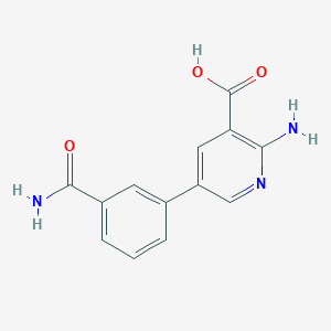 molecular formula C13H11N3O3 B6388746 2-Amino-5-(3-carbamoylphenyl)pyridine-3-carboxylic acid CAS No. 1258634-74-0