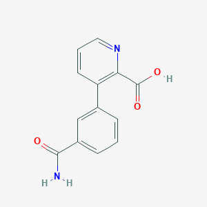 molecular formula C13H10N2O3 B6388753 3-(3-Aminocarbonylphenyl)picolinic acid CAS No. 1258625-83-0