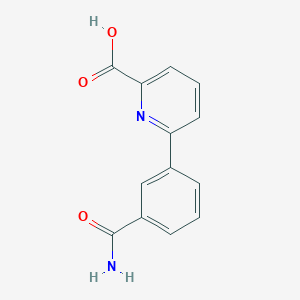 molecular formula C13H10N2O3 B6388767 6-(3-Aminocarbonylphenyl)picolinic acid CAS No. 1261991-30-3