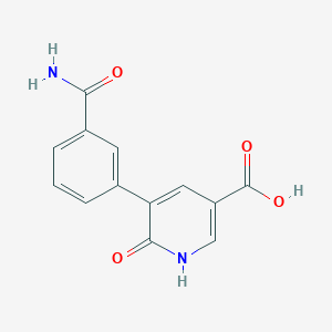 molecular formula C13H10N2O4 B6388773 5-(3-Aminocarbonylphenyl)-6-hydroxynicotinic acid CAS No. 1261999-85-2