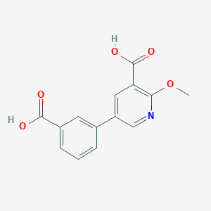 molecular formula C14H11NO5 B6388845 5-(3-Carboxyphenyl)-2-methoxynicotinic acid, 95% CAS No. 1261932-24-4