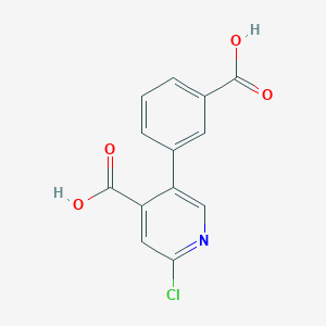 molecular formula C13H8ClNO4 B6388847 5-(3-Carboxyphenyl)-2-chloropyridine-4-carboxylic acid CAS No. 1261905-66-1