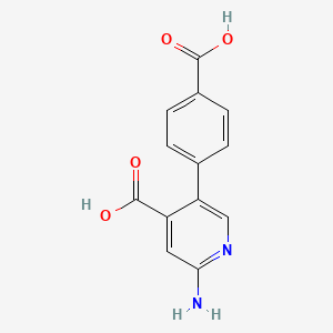 molecular formula C13H10N2O4 B6388857 2-Amino-5-(4-carboxyphenyl)pyridine-4-carboxylic acid CAS No. 1261977-04-1