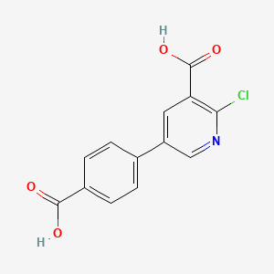 molecular formula C13H8ClNO4 B6388886 5-(4-Carboxyphenyl)-2-chloropyridine-3-carboxylic acid CAS No. 1261968-86-8