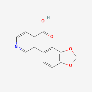 molecular formula C13H9NO4 B6388904 3-(3,4-Methylenedioxyphenyl)Isonicotinic acid CAS No. 1258614-60-6