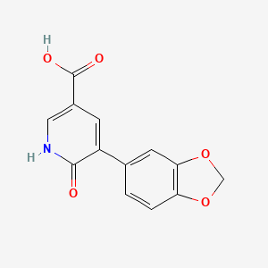 molecular formula C13H9NO5 B6388919 6-Hydroxy-5-(3,4-methylenedioxyphenyl)nicotinic acid CAS No. 1261905-68-3