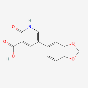 molecular formula C13H9NO5 B6388934 2-Hydroxy-5-(3,4-methylenedioxyphenyl)nicotinic acid CAS No. 1261956-17-5