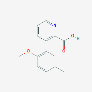 molecular formula C14H13NO3 B6388955 3-(2-Methoxy-5-methylphenyl)picolinic acid CAS No. 1261992-83-9