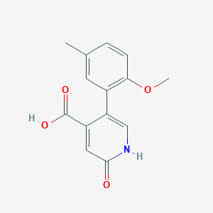 2-Hydroxy-5-(2-methoxy-5-methylphenyl)isonicotinic acid