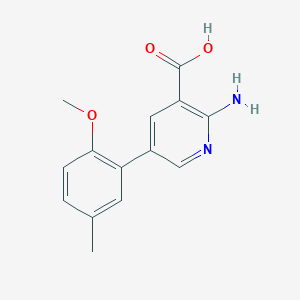 2-Amino-5-(2-methoxy-5-methylphenyl)pyridine-3-carboxylic acid