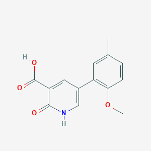 molecular formula C14H13NO4 B6388983 2-Hydroxy-5-(2-methoxy-5-methylphenyl)nicotinic acid CAS No. 1261921-55-4