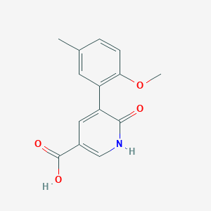 molecular formula C14H13NO4 B6389004 6-Hydroxy-5-(2-methoxy-5-methylphenyl)nicotinic acid CAS No. 1261963-57-8