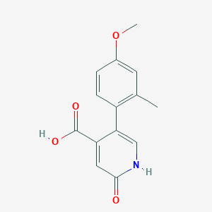 2-Hydroxy-5-(4-methoxy-2-methylphenyl)isonicotinic acid