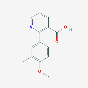 molecular formula C14H13NO3 B6389070 2-(4-Methoxy-3-methylphenyl)pyridine-3-carboxylic acid CAS No. 1255634-54-8