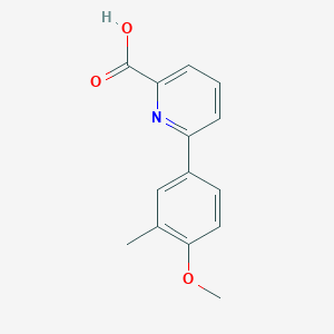 molecular formula C14H13NO3 B6389098 6-(4-Methoxy-3-methylphenyl)picolinic acid CAS No. 1261949-01-2