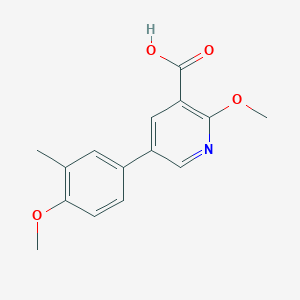 5-(4-Methoxy-3-methylphenyl)-2-methoxynicotinic acid, 95%