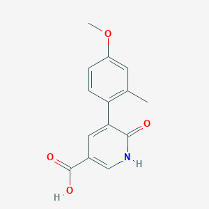 molecular formula C14H13NO4 B6389113 6-Hydroxy-5-(4-methoxy-2-methylphenyl)nicotinic acid CAS No. 1261921-85-0