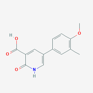 molecular formula C14H13NO4 B6389130 2-Hydroxy-5-(4-methoxy-3-methylphenyl)nicotinic acid CAS No. 1261905-81-0