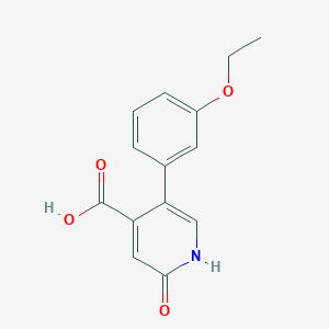 molecular formula C14H13NO4 B6389159 5-(3-Ethoxyphenyl)-2-hydroxyisonicotinic acid CAS No. 1261906-02-8