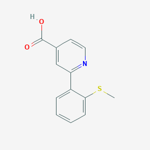 molecular formula C13H11NO2S B6389233 2-(2-Methylthiophenyl)isonicotinic acid CAS No. 1262005-45-7