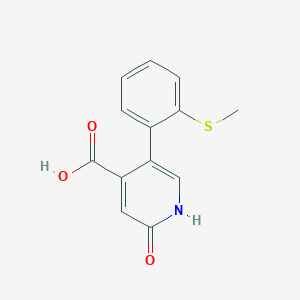 molecular formula C13H11NO3S B6389259 2-Hydroxy-5-(2-methylthiophenyl)isonicotinic acid CAS No. 1261922-11-5