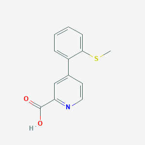 molecular formula C13H11NO2S B6389265 4-(2-Methylthiophenyl)picolinic acid CAS No. 1261922-08-0