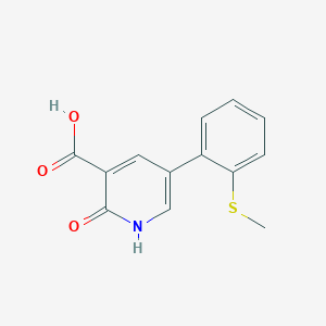 molecular formula C13H11NO3S B6389269 2-Hydroxy-5-(2-methylthiophenyl)nicotinic acid CAS No. 1261922-10-4