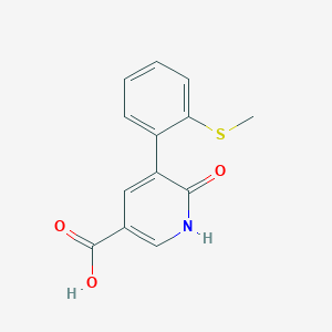 molecular formula C13H11NO3S B6389281 6-Hydroxy-5-(2-methylthiophenyl)nicotinic acid CAS No. 1261913-29-4