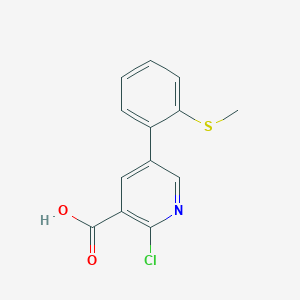 molecular formula C13H10ClNO2S B6389284 2-Chloro-5-(2-methylthiophenyl)nicotinic acid CAS No. 1261931-24-1