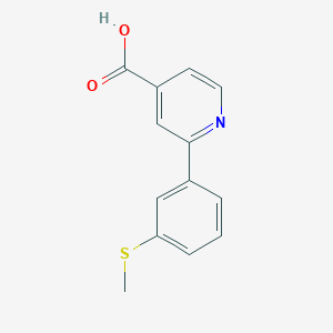 molecular formula C13H11NO2S B6389288 2-(3-Methylthiophenyl)isonicotinic acid CAS No. 1261922-19-3