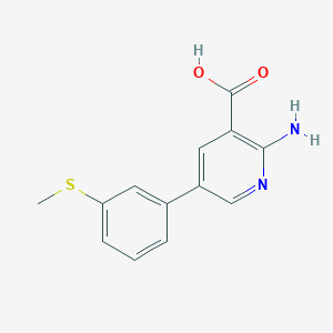 molecular formula C13H12N2O2S B6389323 2-Amino-5-(3-methylthiophenyl)nicotinic acid CAS No. 1261949-33-0