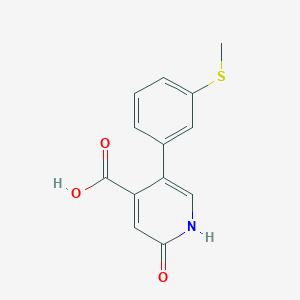 molecular formula C13H11NO3S B6389329 2-Hydroxy-5-(3-methylthiophenyl)isonicotinic acid CAS No. 1261931-38-7