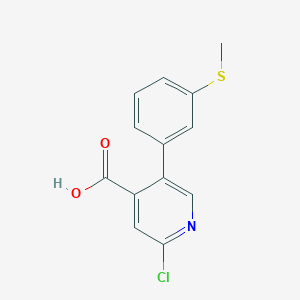 molecular formula C13H10ClNO2S B6389340 2-Chloro-5-(3-methylthiophenyl)isonicotinic acid CAS No. 1261931-42-3