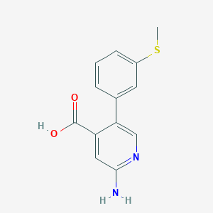 molecular formula C13H12N2O2S B6389349 2-Amino-5-(3-methylthiophenyl)isonicotinic acid CAS No. 1261991-62-1